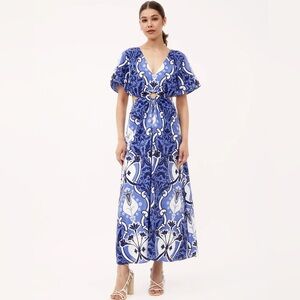 BEYOND by Vera Giselle dress in Como Blue Sz S